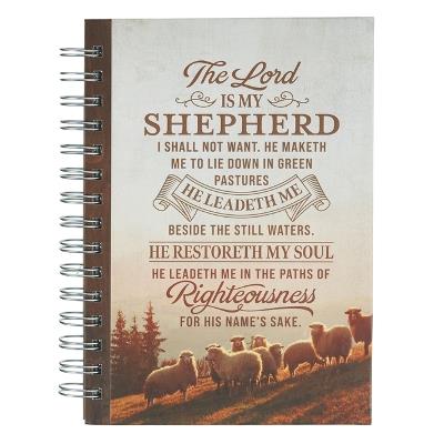 Journal Spiral Brown the Lord Is My Shepherd Ps. 23:1-3 - cover