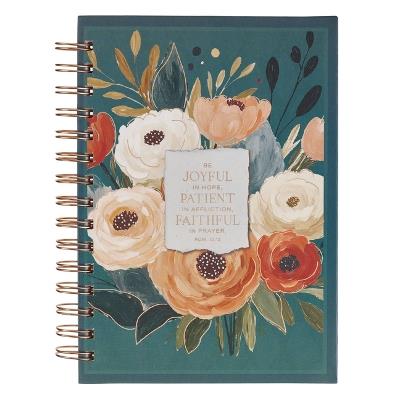 Journal Spiral Multi-Color Floral Joy Patient Faithful Rom. 12:12 - cover