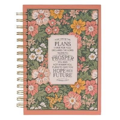 Journal Spiral Pink Floral I Know the Plans Jer. 29:11 - cover