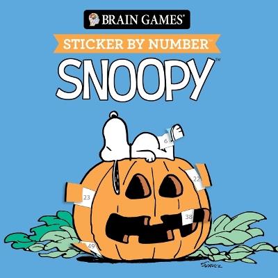 Brain Games - Sticker by Number Compact Edition: Snoopy 7x7 Inches Cozy Fall Craft, Travel Size Activity Book for Adults & Kids 7+ Officially Licensed Peanuts Product - Publications International Ltd,New Seasons,Brain Games - cover