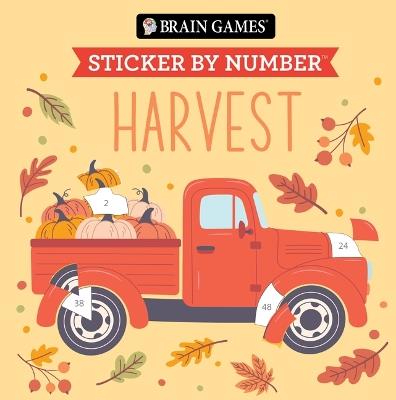 Brain Games - Sticker by Number Compact Edition: Harvest 7x7 Inches Cozy Fall Activity & Thanksgiving Gift, Travel Size Activity Book for Adults & Kids 7+ - Publications International Ltd,New Seasons,Brain Games - cover