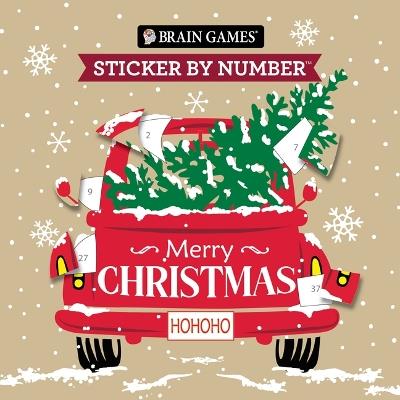 Brain Games - Sticker by Number Compact Edition: Merry Christmas 7x7 Inches Christmas Stocking Stuffer, Travel Size Activity Book for Adults & Kids 7+ - Publications International Ltd,New Seasons,Brain Games - cover
