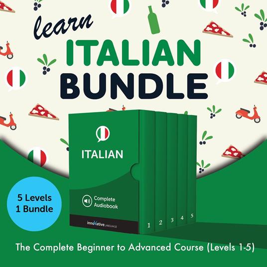 Learn Italian Bundle - The Complete Beginner to Advanced Course (Levels 1-5)