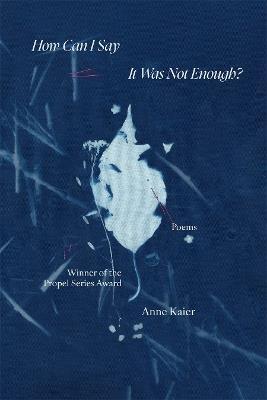How Can I Say It Was Not Enough? - Anne Kaier - cover