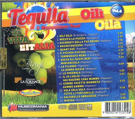 Viva L'italia vol.4-Oili' Oila' - CD Audio di Tequila e Montepulciano Band - 2