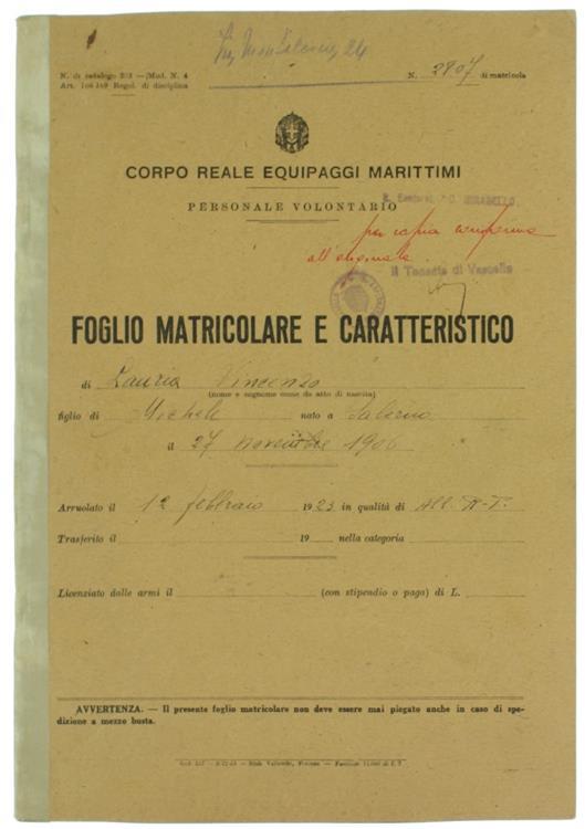 FOGLIO MATRICOLARE SCARICA