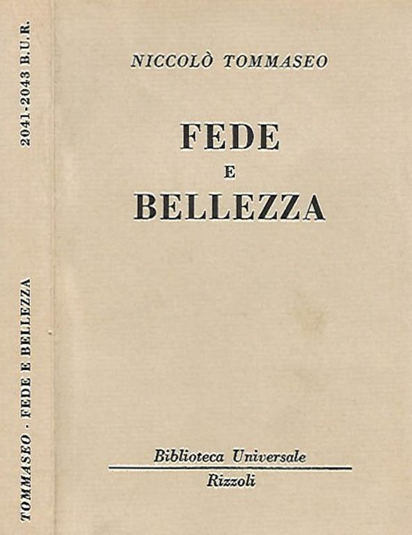 Fede E Bellezza Niccolo Tommaseo Libro Usato Adelphi Classici Ibs