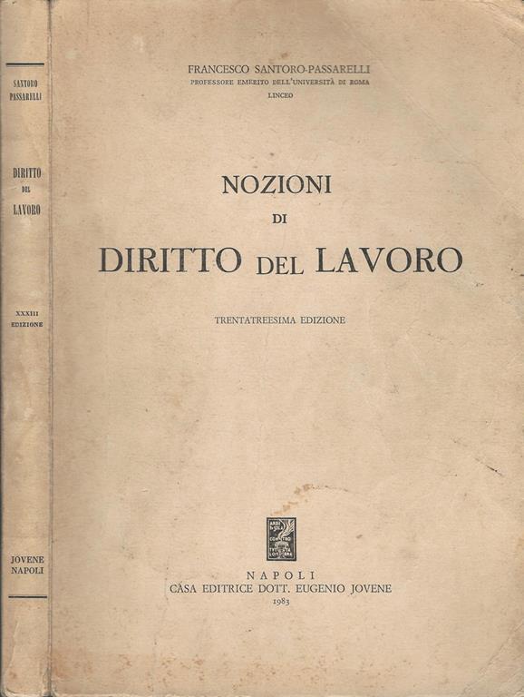 Nozioni di diritto del lavoro Francesco Santoro Passarelli Libro