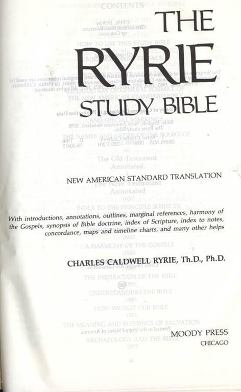 Ryrie study bible. new american standard translation - Charles Caldwell ...