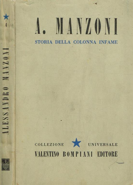 Storia della colonna infame Alessandro Manzoni Libro Usato