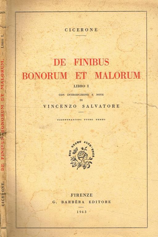 De Finibus Bonorum et Malorum libro I - M. Tullio Cicerone - Libro
