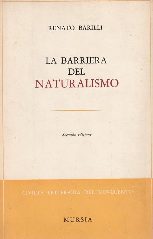 La barriera del naturalismo - Renato Barilli - Libro Usato - Ugo Mursia Editore - | IBS