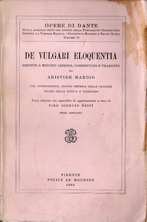 De Vulgari Eloquentia Di Cosa Parla