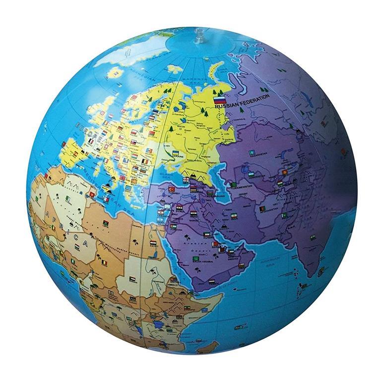 Bola Del Mundo Globe Terrestre Gonflable Maxi Pays 50 Cm Con