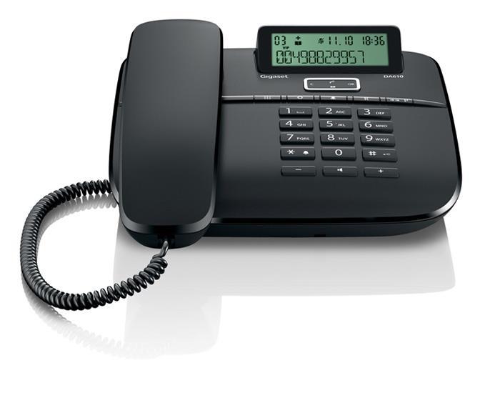 Telefono Fisso Gigaset Da610 Nero con Vivavoce per Casa O Ufficio Gigaset Telefonia e GPS IBS