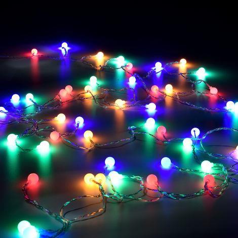 Luci Natale Esterno.Ghirlanda Luminosa Con 5 Sfere Led Colorate Alimentatore Ghirlanda Di Luci Natale Illuminazione Per Interni E Esterno Decorazione In Tec Casa E Cucina Ibs