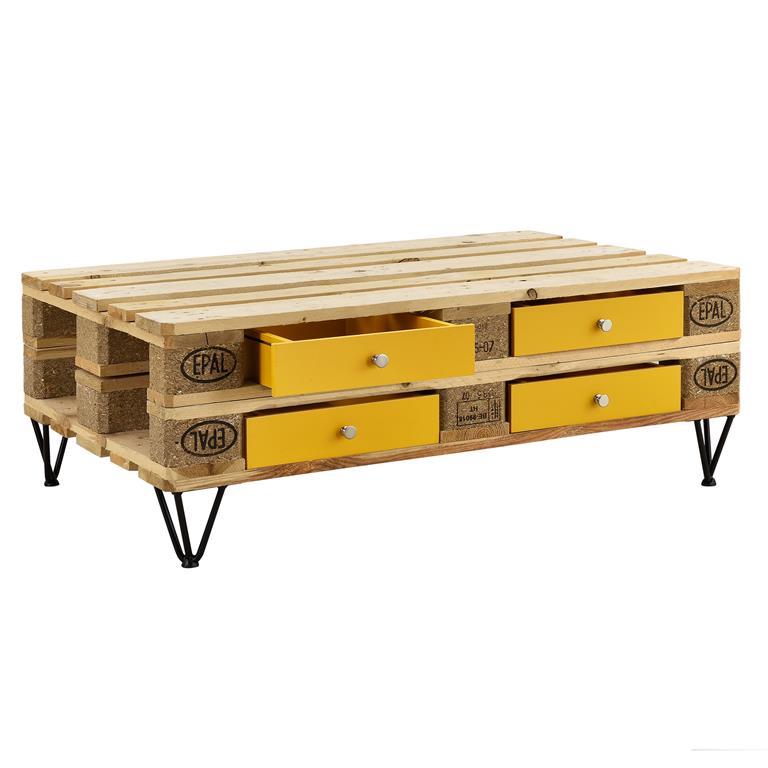 Cassetto per palette-euro moderno e integrabile perfettamente en.casa color senape 9,5cmx37,5cmx44,5 cm