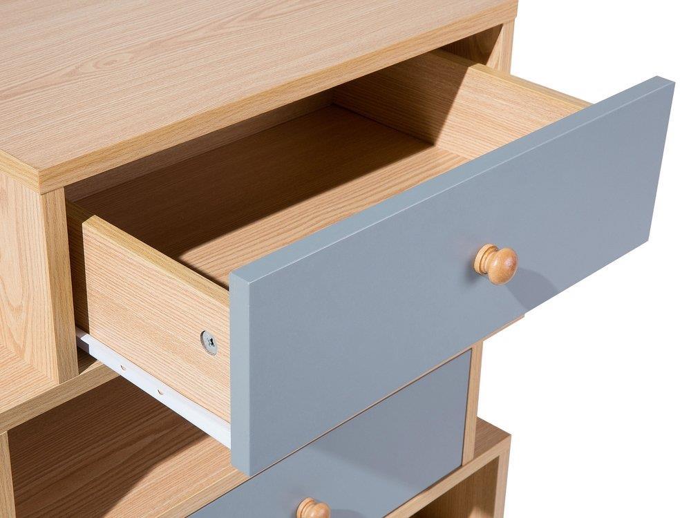 Beliani Cassettiera Marrone in Legno da 3 cassetti MORADA