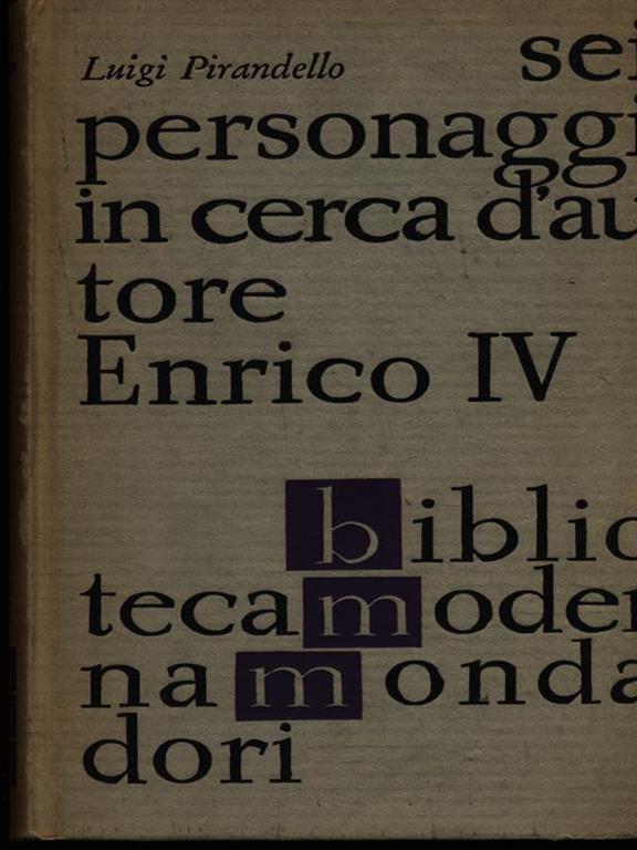 Sei personaggi in cerca d'autore / Enrico IV Luigi Pirandello Libro Usato Mondadori Sei personaggi in cerca d'autore / Enrico IV Luigi Pirandello Libro Usato Mondadori