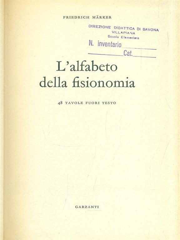 L Alfabeto Della Fisionomia Friedrich Marker Libro Usato Garzanti Libri Scienza E Ricerca Ibs