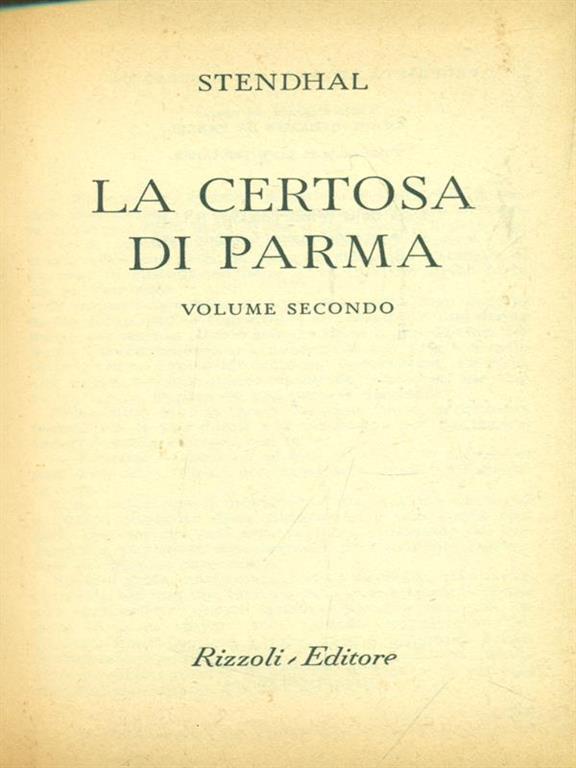 La certosa di Parma II Stendhal Libro Usato Rizzoli Biblioteca