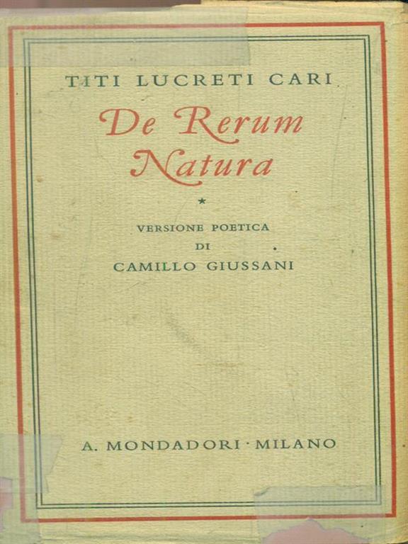 De Rerum Natura Lucrezio De Rerum Natura - Tito Lucrezio Caro - Libro Usato - Mondadori - | IBS
