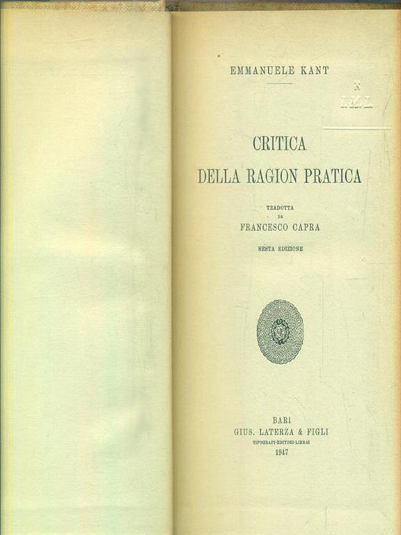 Kant Riassunto Critica Della Ragion Pratica