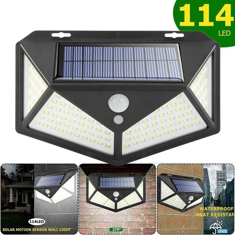 Faro 114 Led Con Pannello Solare E Sensore Di Movimento Faretto Crepuscolare Nd Casa E Cucina Ibs