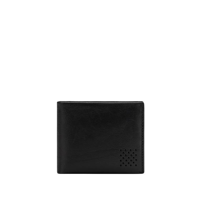 DUDU Piccolo Portafoglio Uomo Blu in Pelle Bufalo con Portamonete Tessere Carte