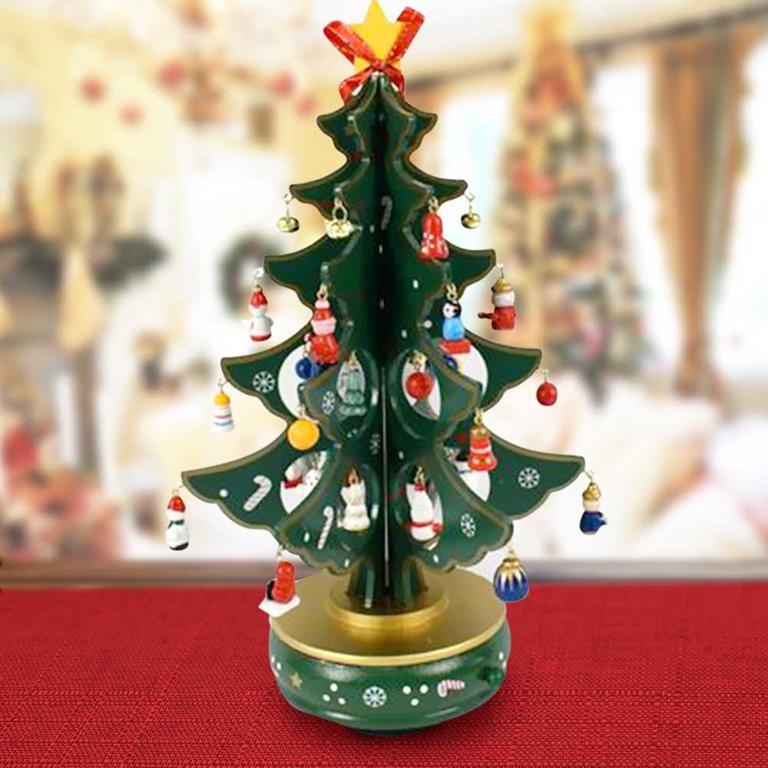 Addobbi Decorazioni Natalizie Disney.Carillon Natalizio Albero Di Natale Legno Con Addobbi 33cm Decorazioni Natalizie Nd Casa E Cucina Ibs