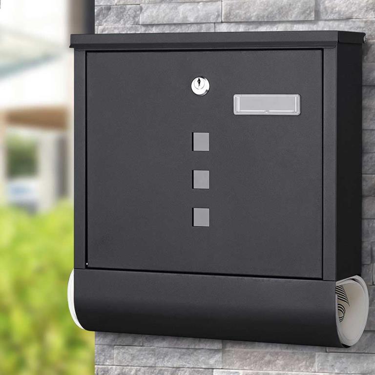Cassetta Postale Esterna VULCANIA In Acciaio 30x20x6cm - Bianco Con Tetto E 2 Chiavi - Foto 5
