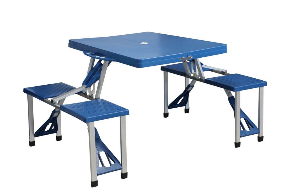 Tavolo Pieghevole Regolabile AKTIVE Con 4 Sgabelli - Per Esterno, Alluminio, Bianco - Foto 9