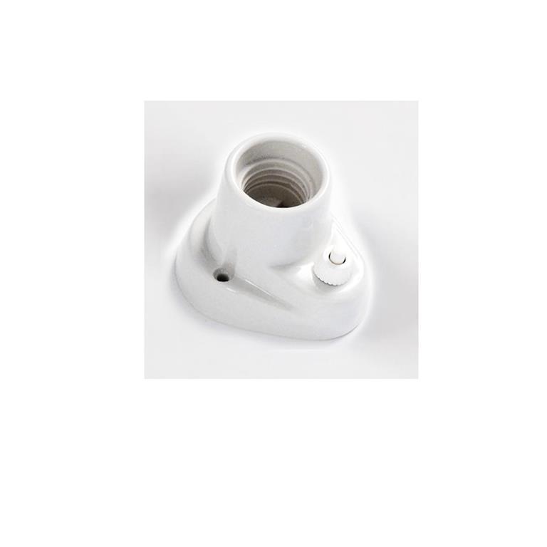 Portalampade porcellana E27 interruttore base curva