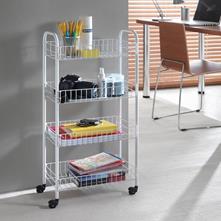 Oggetti Carrello portaoggetti,Carrello Portaoggetti Carrello con Ripiano da Cucina a 4 Piani con Carrello con Ruote per Soggiorno Ifficio Cucina Bagno Ripiano per Soggiorno