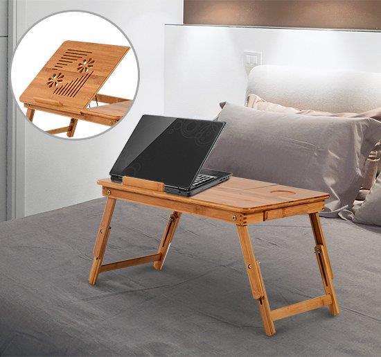 Tavolino Letto Per PC, Tavolo Vassoio Colazion Pieghevole Scrivania Porta Computer Portatile - Foto 12