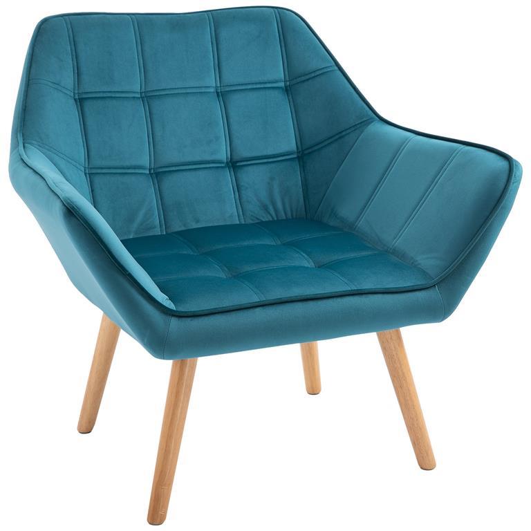 HomCom Poltrona in Tessuto di Velluto di Lusso Leggero, Camera da Letto, Soggiorno, Verde ...