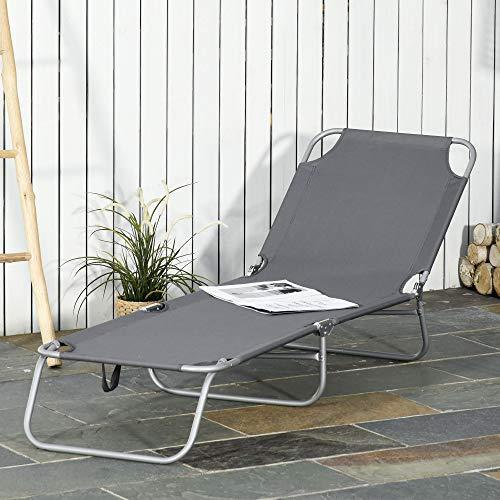 Outsunny Sdraio da Giardino Pieghevole in Metallo e Tessuto Oxford Lettino Prendisole Traspirante 180x55x24cm Nero Outsunny Sdraio da Giardino Pieghevole in Metallo e Tessuto Oxford Lettino Prendisole Traspirante 180x55x24cm Nero