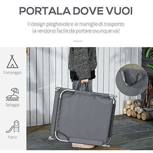 Outsunny Sdraio da Giardino Pieghevole in Metallo e Tessuto Oxford Lettino Prendisole Traspirante 180x55x24cm Nero Outsunny Sdraio da Giardino Pieghevole in Metallo e Tessuto Oxford Lettino Prendisole Traspirante 180x55x24cm Nero