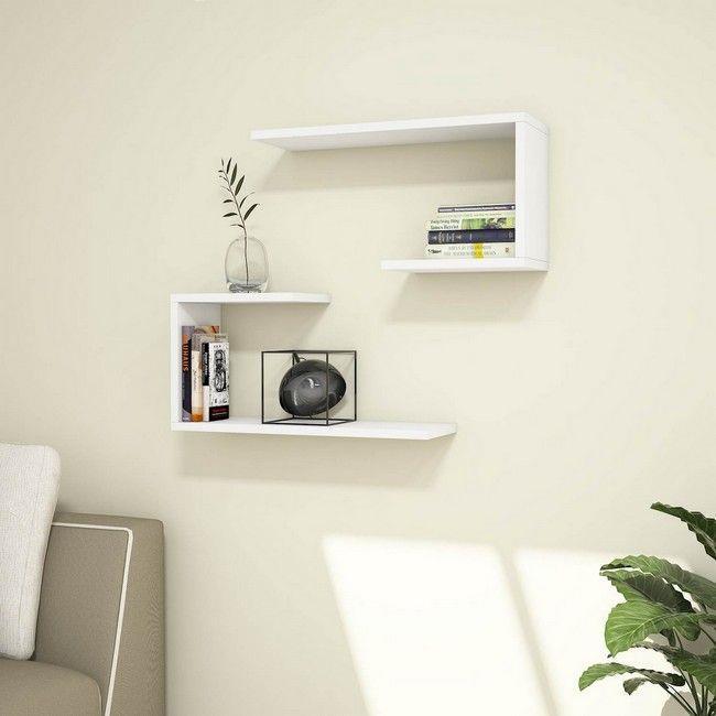HOMEMANIA Set 2 Mensola J2 da Parete, Ripiano, Porta Libri Homemania Set 2 Mensole Ketoj, Da Parete, Ripiano, Porta