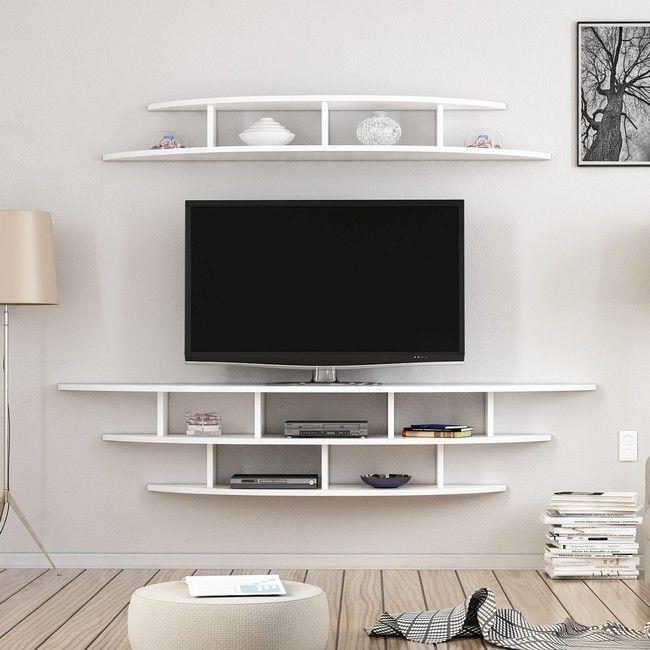 Bianco Homemania Mobile Porta TV Truciolare Melaminico