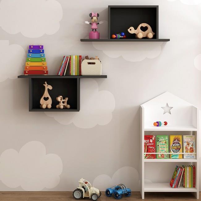 HOMEMANIA Set 2 Mensola Rotte. Ripiano, Porta Libri. Da HOMEMANIA Set 2 Mensola Rotte, Ripiano, Porta Libri, Da