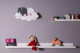 HOMEMANIA Mensola Cloud. Ripiano, a Forma di Nuvola, per Mensole Cloud in bianco, grigio, blu e rosa, per la camera