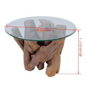 vidaXL Tavolino da Caff/è in Legno di Teac Solido 60 cm