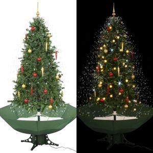 Immagini Natale Con Neve.Vidaxl Albero Di Natale Con Neve E Base A Ombrellone Verde 190 Cm Vidaxl Casa E Cucina Ibs