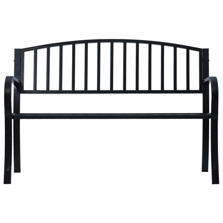 in acciaio 125 cm colore: Nero Panca da giardino VidaXL