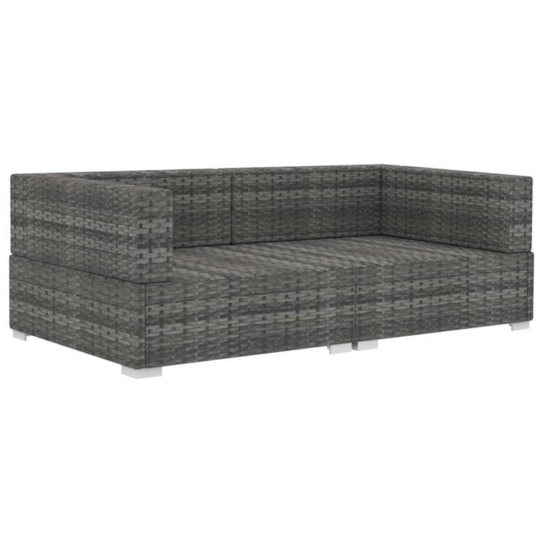 Vidaxl Divano Angolare Da Giardino 2 Pz Grigio In Polyrattan Eprice