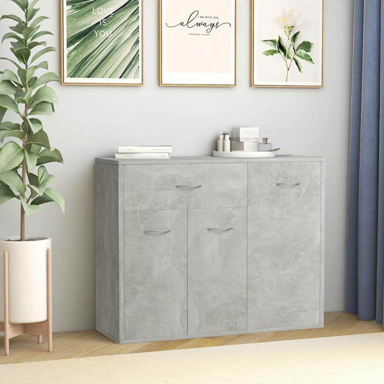 vidaXL Credenza Grigio Cemento 88x30x70 cm in Truciolato vidaXL