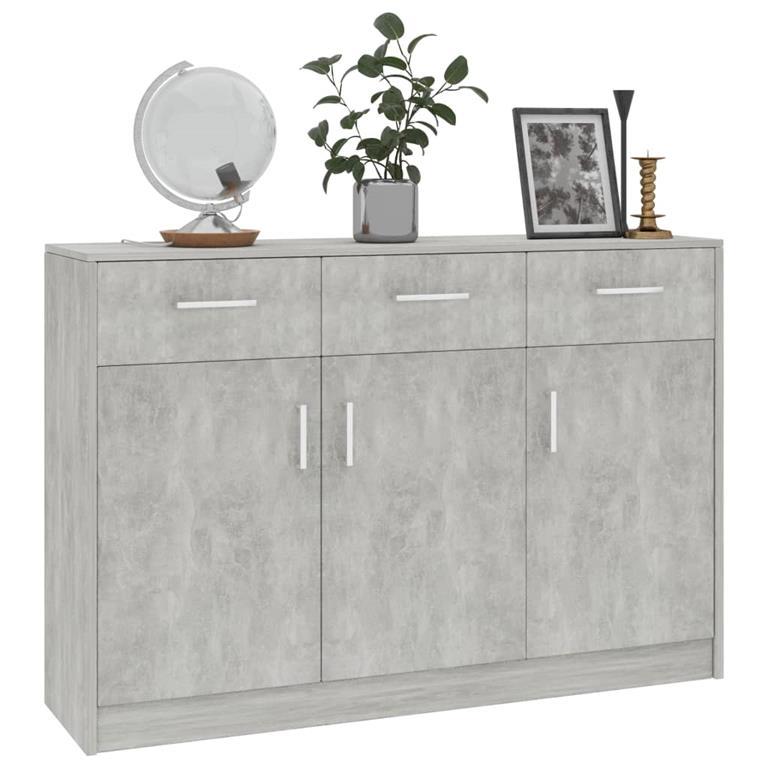 vidaXL Credenza Grigio Cemento 110x34x75 cm in Truciolato vidaXL