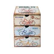 Idee regalo Mobili Rebecca® Organizer Portagioie 3 Cassetti Legno Pvc Bianco Bicicletta Vintage Bagno Mobili Rebecca