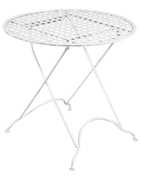 Idee regalo Tavolo pieghevole in ferro battuto finitura bianca anticata diam.70x75 cm
